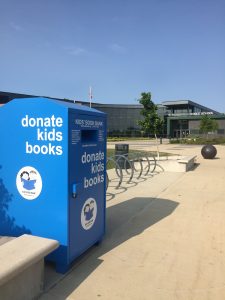 Cleveland Kids' Book Bank collection bin at Strongsville Middle School