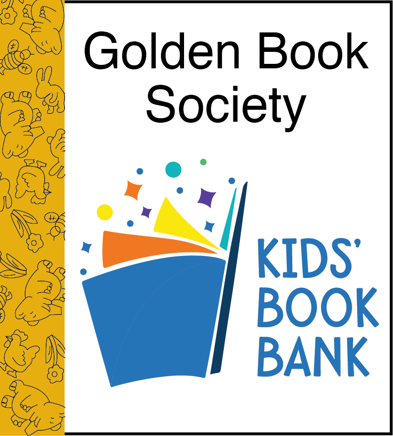 Golden Book Society Cleveland Kids' Book Bank logo book cover with gold spine